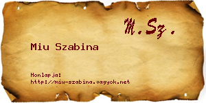 Miu Szabina névjegykártya